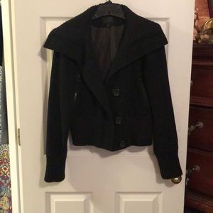 black, wool, pea coat by express, size medium
